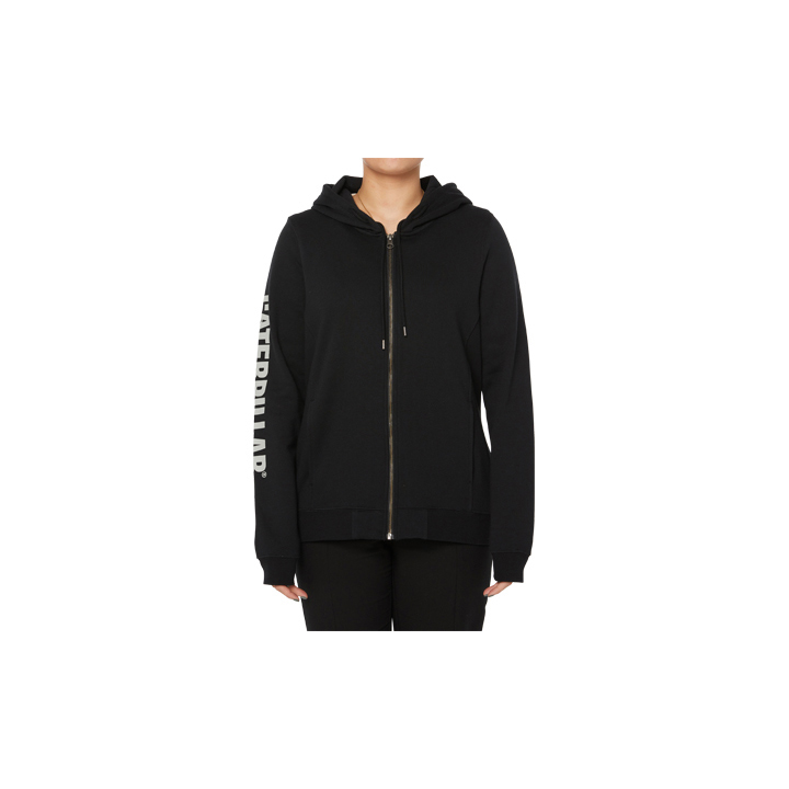 Caterpillar Zinnia Full Zip Banner - Womens Hoodies - Black - NZ (187VRACPM)